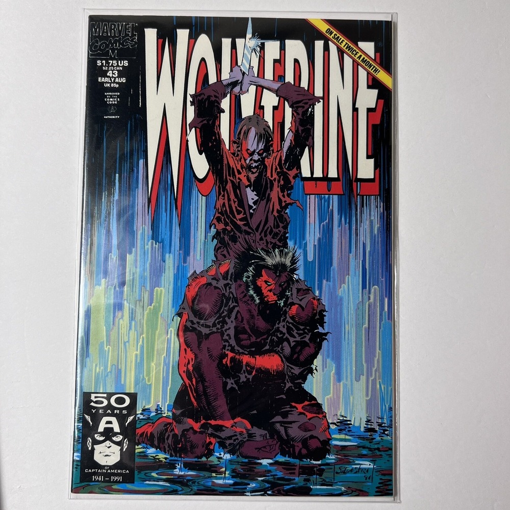 Wolverine #43 August 1991 Marvel Comic Book Volume 2 Marc Silvestri Cover Art